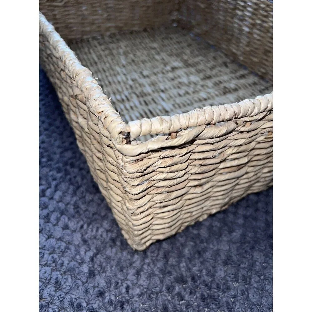 Square Nesting Wicker Baskets with Handle